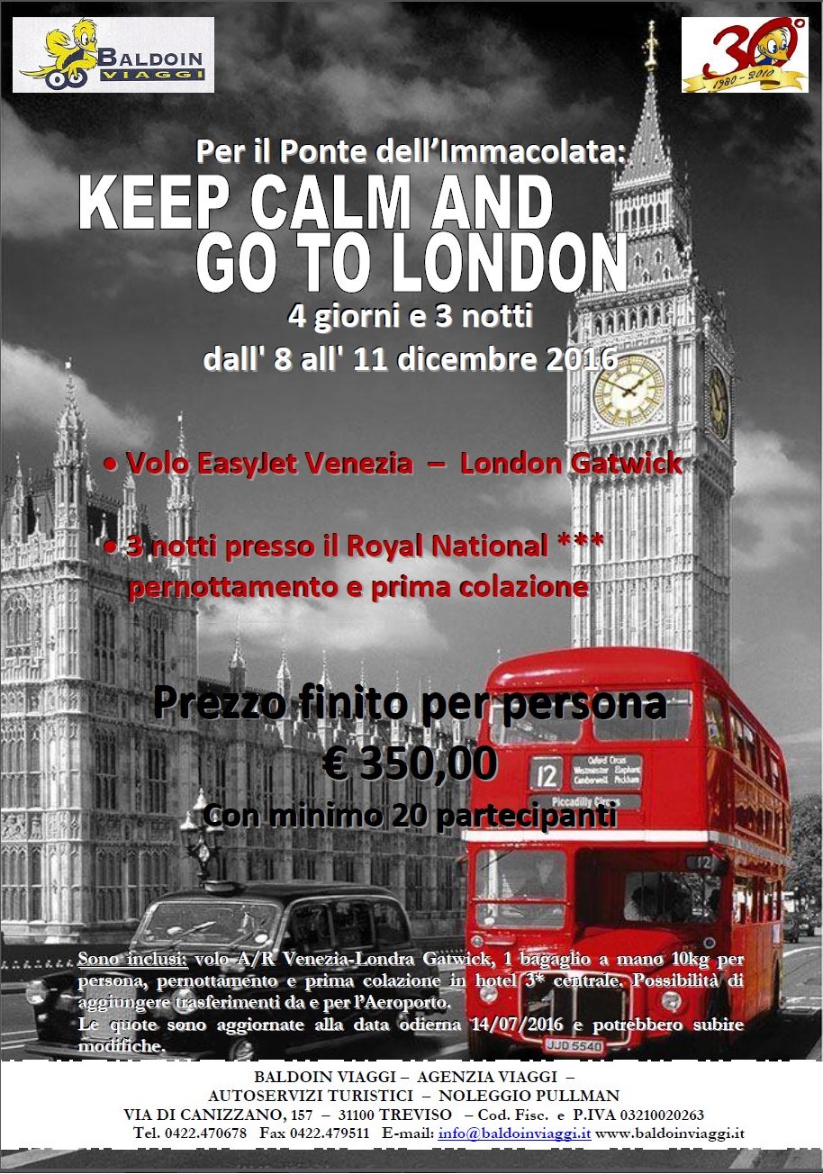 Viaggio di gruppo a Londra - ponte dell'Immacolata locandina - Viaggio di gruppo a Londra - ponte dell'Immacolata