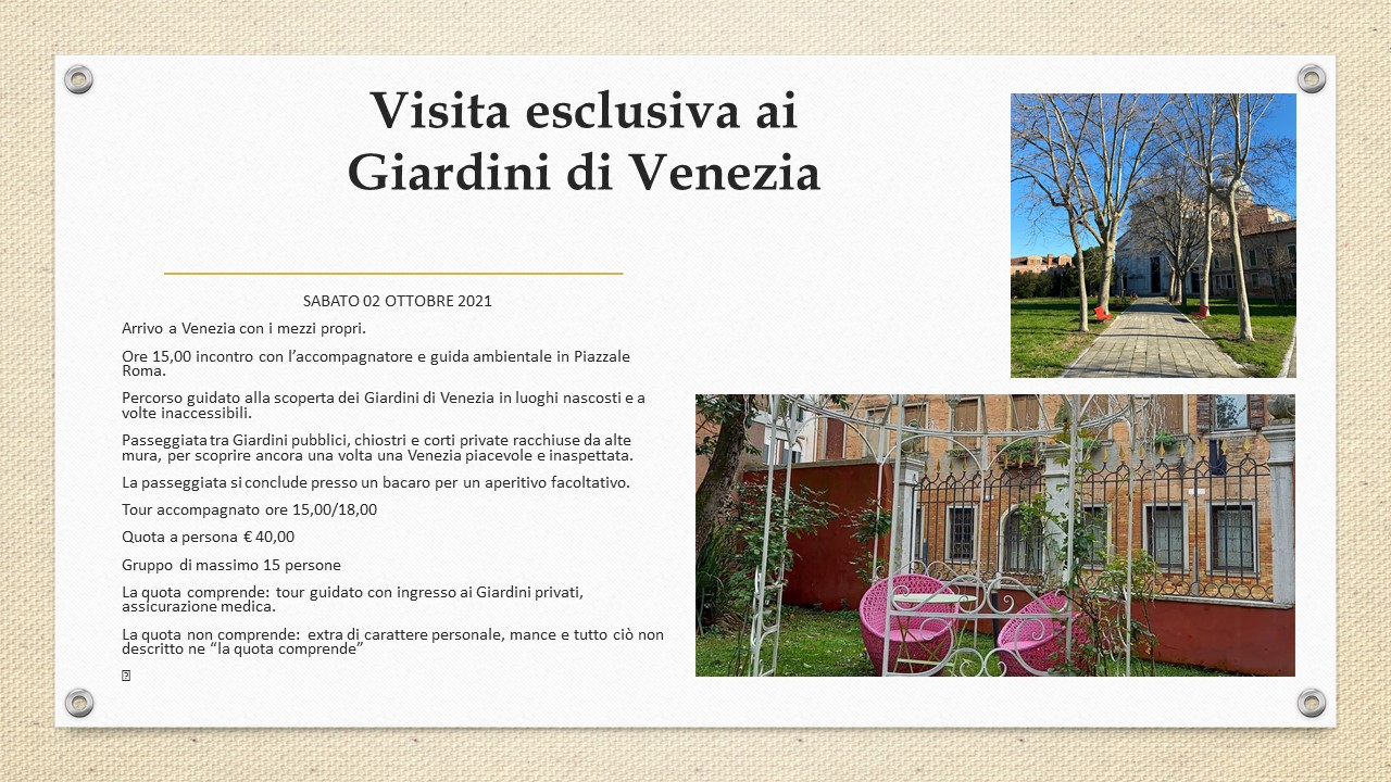 Visita esclusiva ai Giardini di Venezia