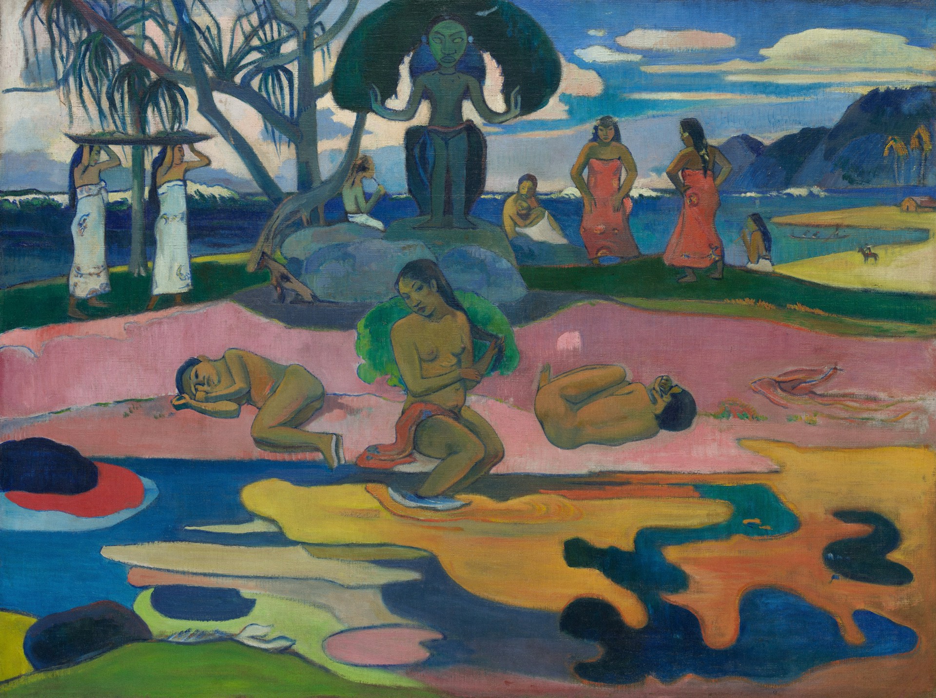 Dipinto "Mahana no atua" (Giorno di Dio), realizzato da Paul Gauguin
